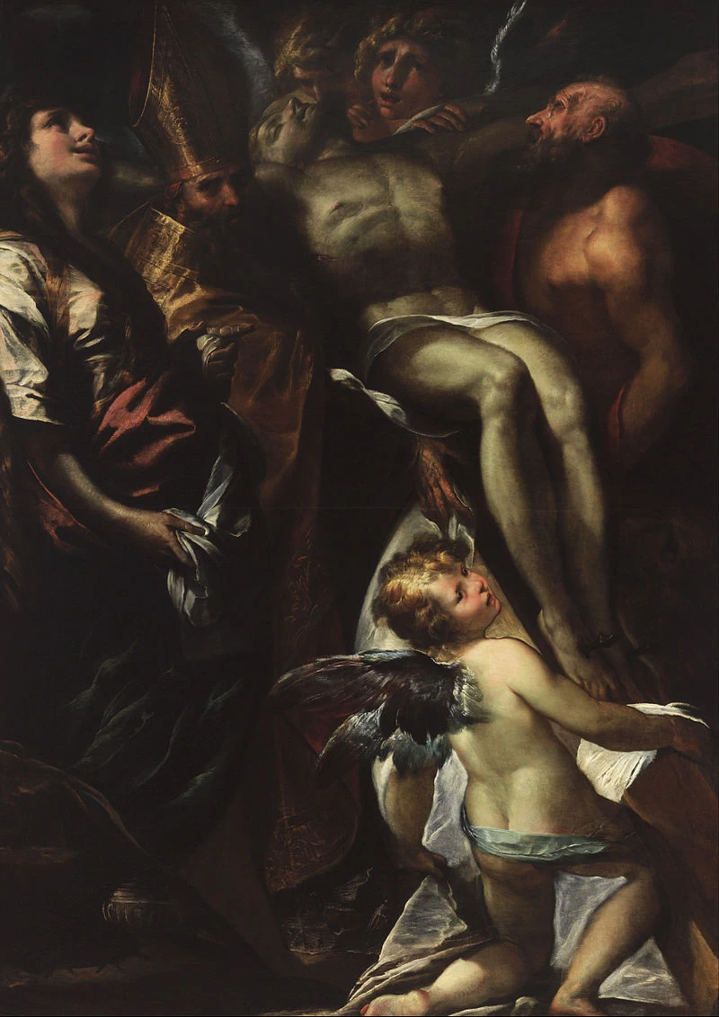 65-La discesa dalla croce con i santi Maddalena, Augusto, Girolamo e angeli -  Art Gallery of new South Wales  